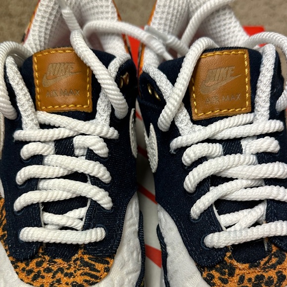 Nike Air Max 1 Premium ‘Denim Leopard’ Sneakers LIKE NEW! - Picture 9 of 13